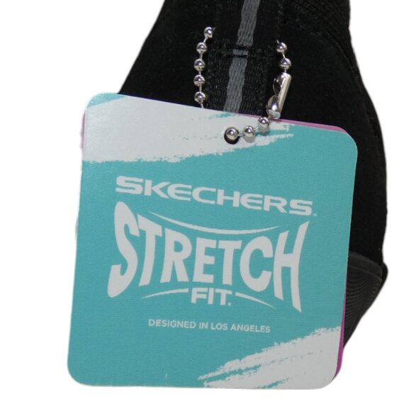 Skechers Black Knit Stretch Fit Slip On Sneakers 8.5 Memory Foam Athleisure - Picture 8 of 11
